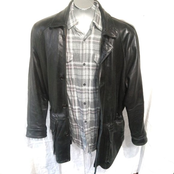 Andrew Marc New York Mid Length Soft Leather Jacket Size Large